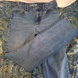 Lands' End Light Blue Denim Jeans with Contrast Stitching